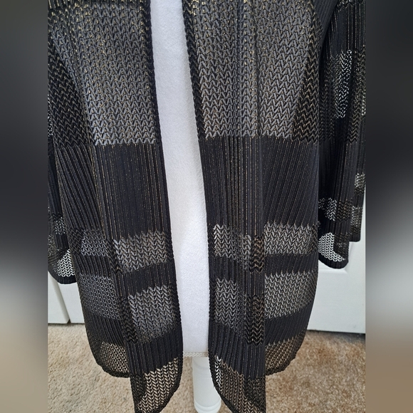 Alex Evenings Black & Gold  Metallic Sleeveless Top & Jacket   Size XL - Picture 12 of 13